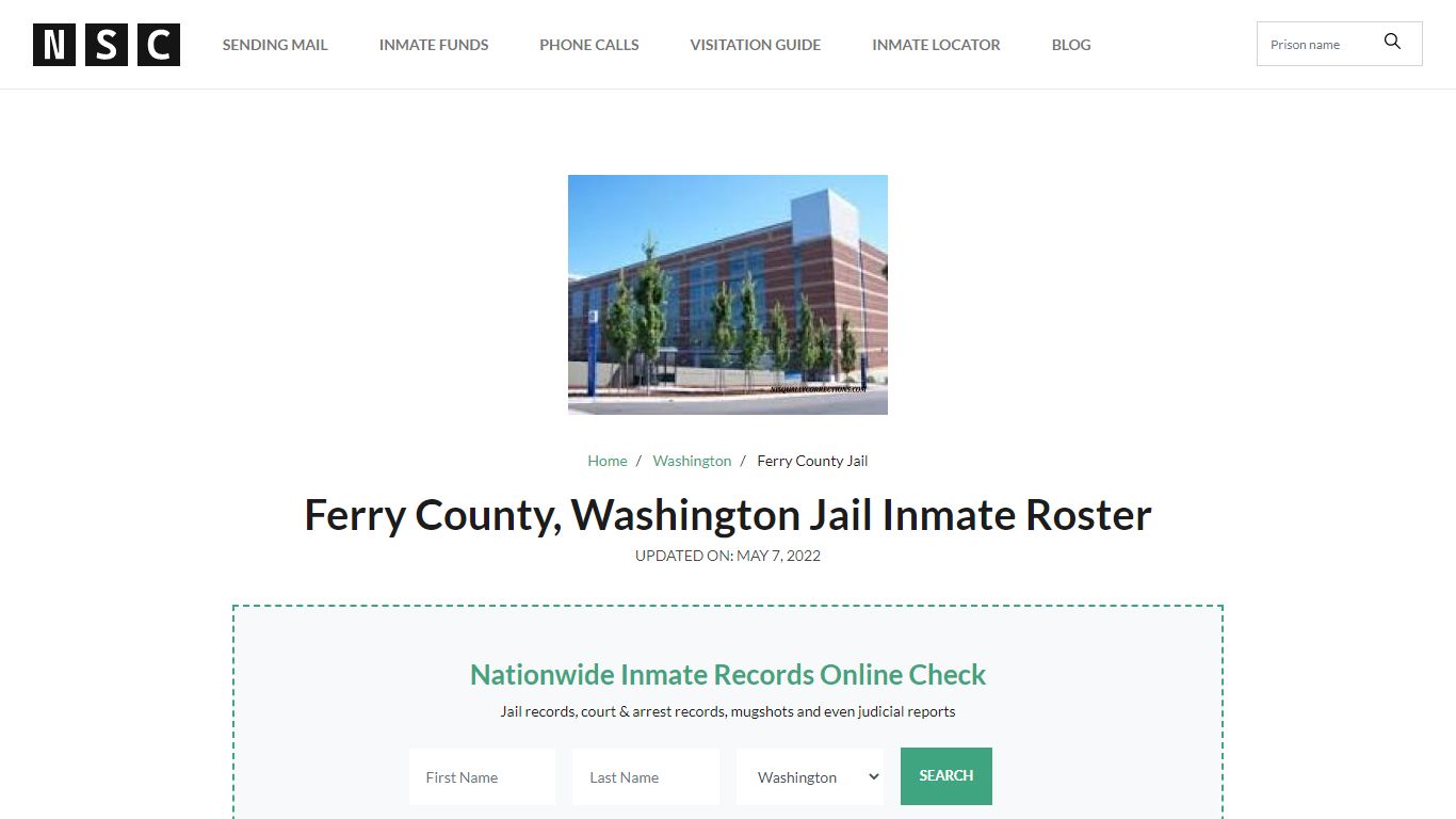 Ferry County, Washington Jail Inmate List